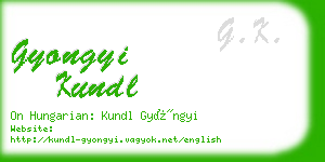 gyongyi kundl business card